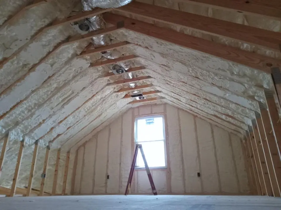 Spray foam roofing application for Crawl Space Insulation project in Briar Chapel
